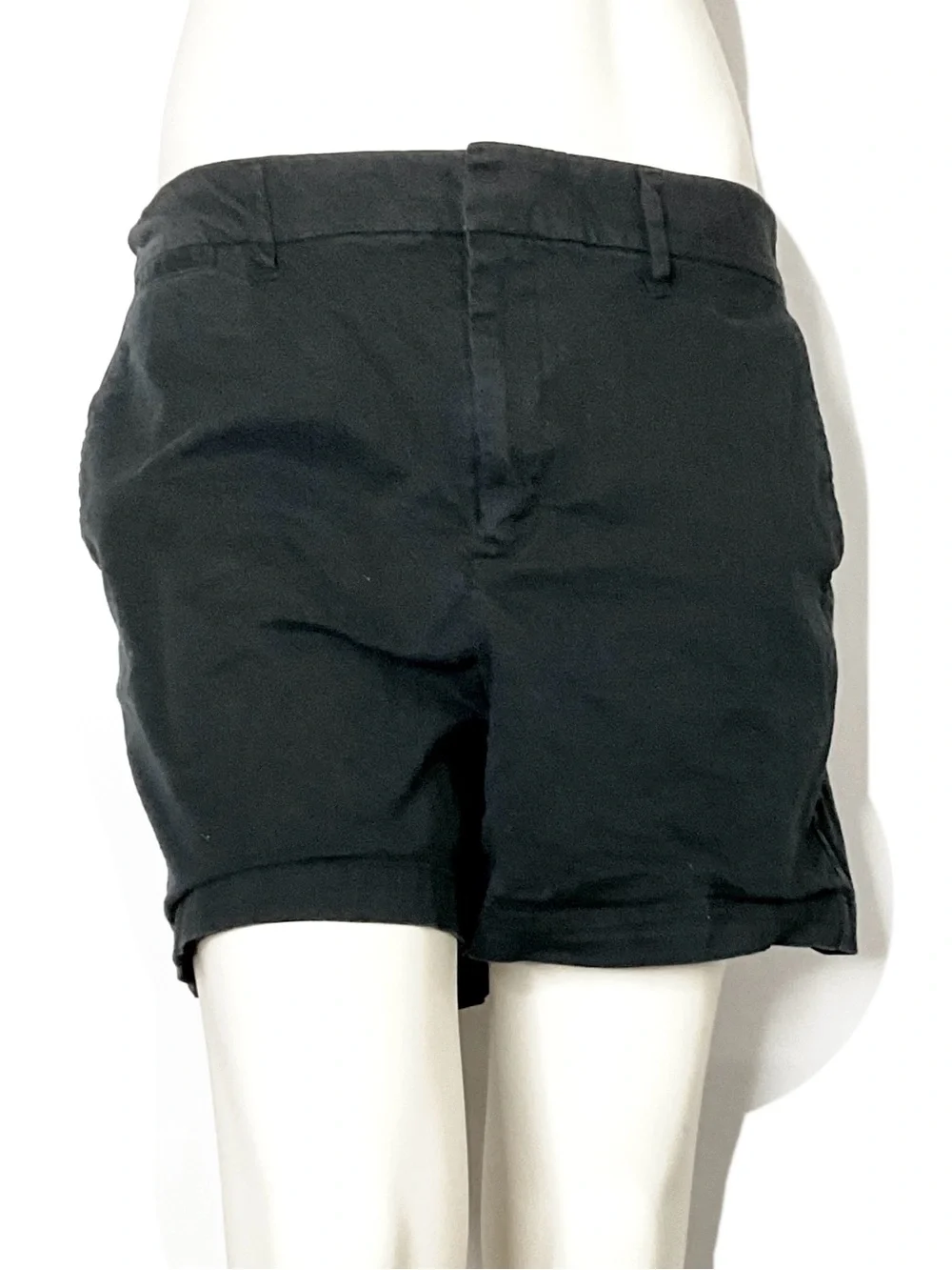 a new day Black Flat Front Casual Shorts Cotton